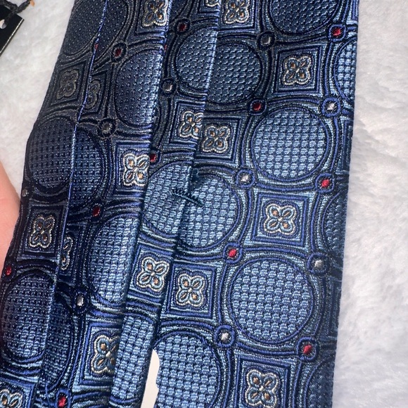 Blue tie, one size, blue color with red dots - Picture 8 of 8